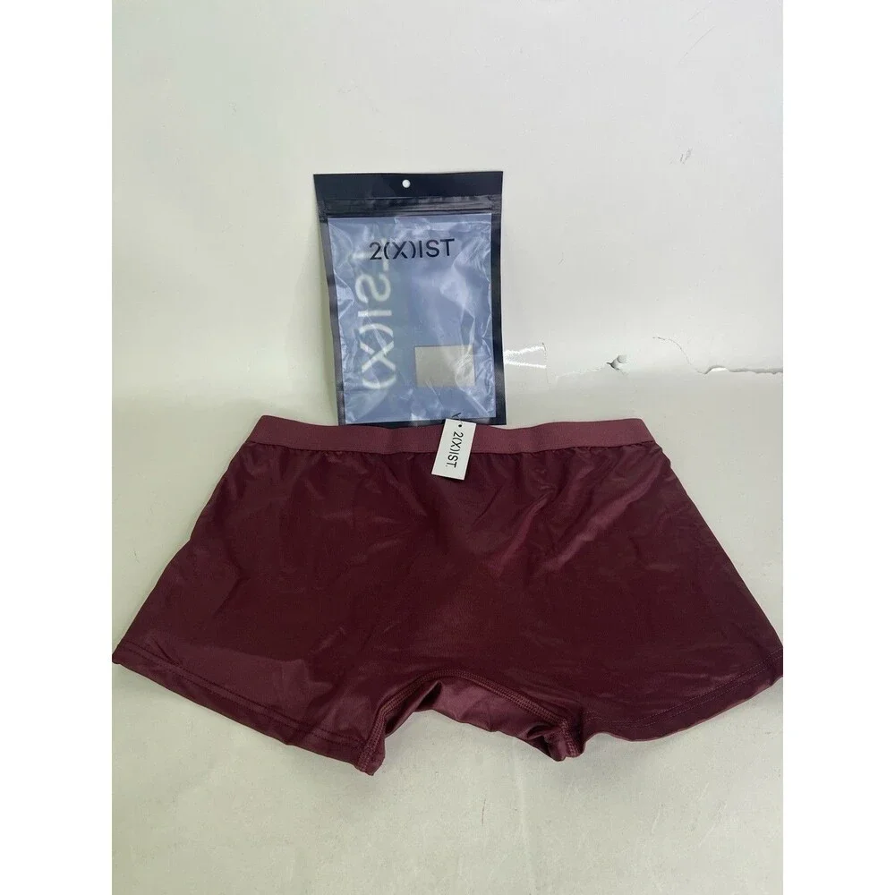 2xist Sexy Sliq Ultra Low Rise Trunk Boxer Briefs Burgundy Red Mens Size S